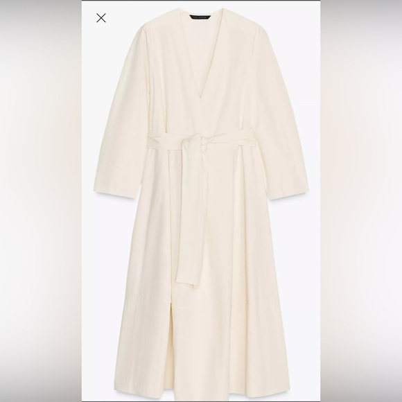 Zara midi dress with belt ZW collection - Picture 2 of 4